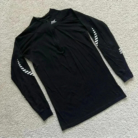 Helly Hansen Base Long Sleeve Shirt Ski Active Stripe Black Men’s Size M 1/4 Zip - Picture 9 of 15
